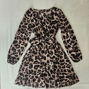 Leopard Print Wrap Dress
